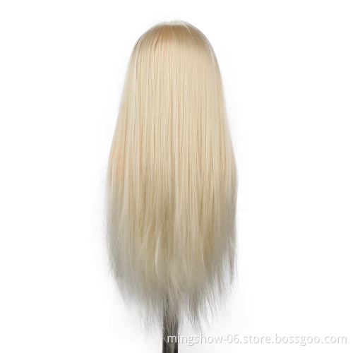 Hairdressing barber mannequin training heads long  hair white  with shoulders